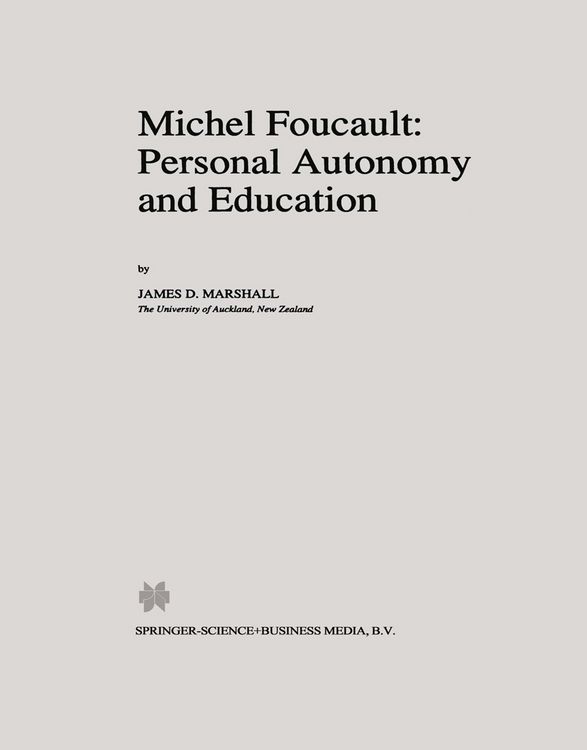 Produktbild: Michel Foucault: Personal Autonomy and Education