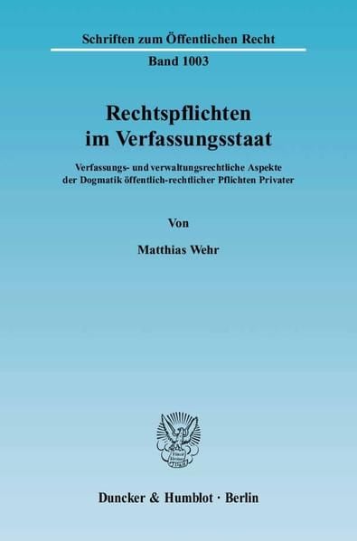 Produktbild: Rechtspflichten im Verfassungsstaat.
