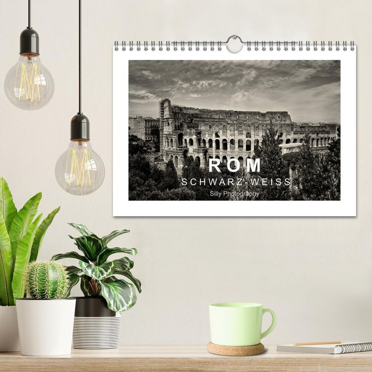 Produktbild: Rom in schwarz - weiss (Wandkalender 2026 DIN A4 quer), CALVENDO Monatskalender