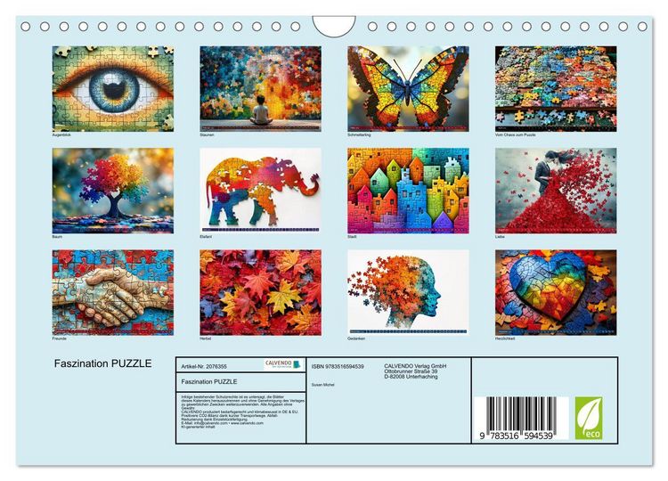 Produktbild: Faszination PUZZLE (Wandkalender 2026 DIN A4 quer), CALVENDO Monatskalender