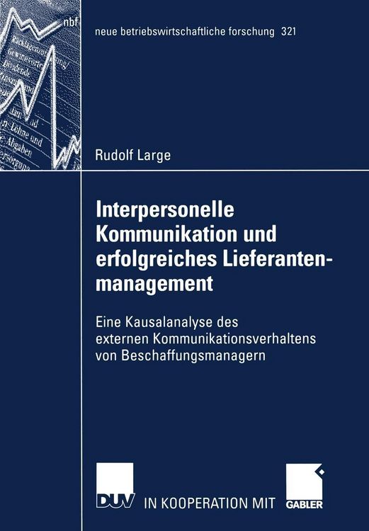 Produktbild: Interpersonelle Kommunikation und erfolgreiches Lieferantenmanagement