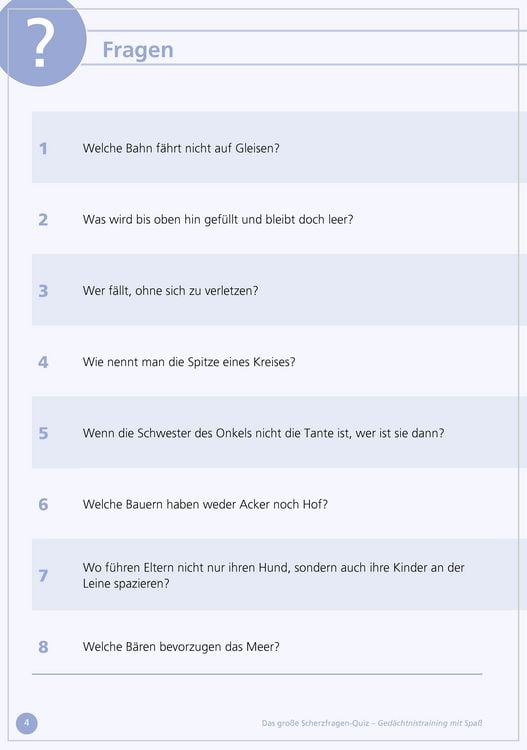 Produktbild: Das gro&szlig;e Scherzfragen-Quiz f&uuml;r Senioren