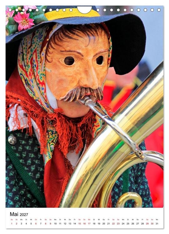 Produktbild: Gesichter, Holzlarven im Fasching von Mittenwald in Oberbayern (Wandkalender 2027 DIN A4 hoch), CALVENDO Monatskalender