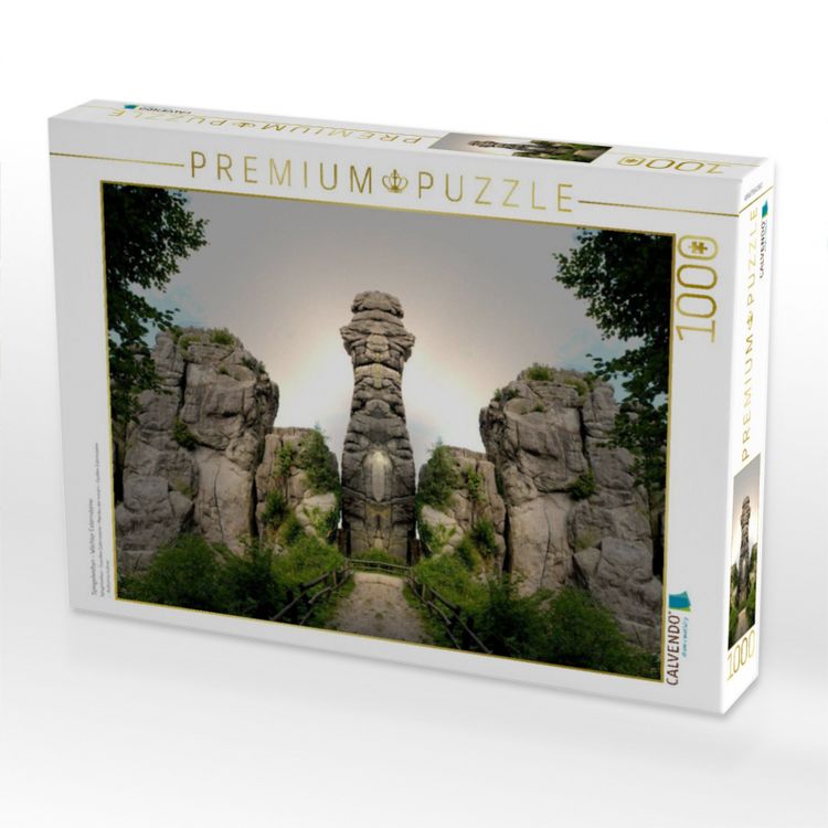 Produktbild: CALVENDO Puzzle Spiegelwelten - W&auml;chter Externsteine | 1000 Teile Lege-Gr&ouml;&szlig;e 64x48cm Foto-Puzzle f&uuml;r gl&uuml;ckliche Stunden