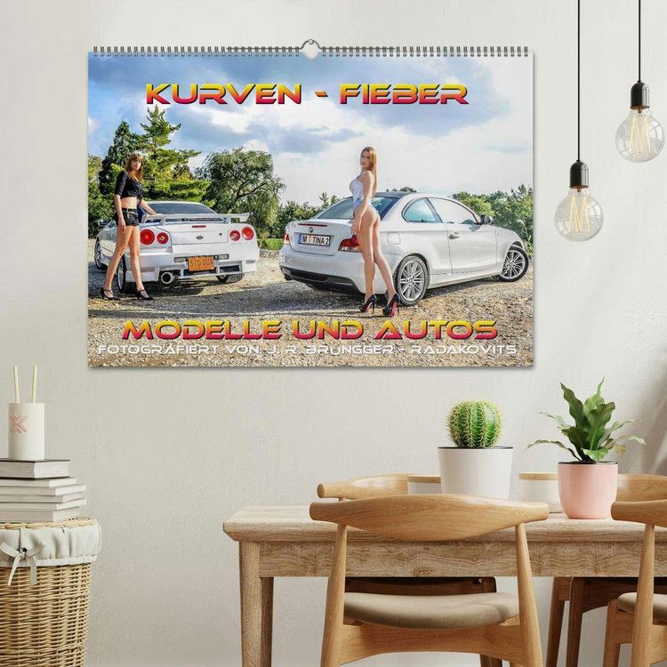 Produktbild: Kurven - Fieber - Modelle und Autos (Wandkalender 2026 DIN A2 quer), CALVENDO Monatskalender