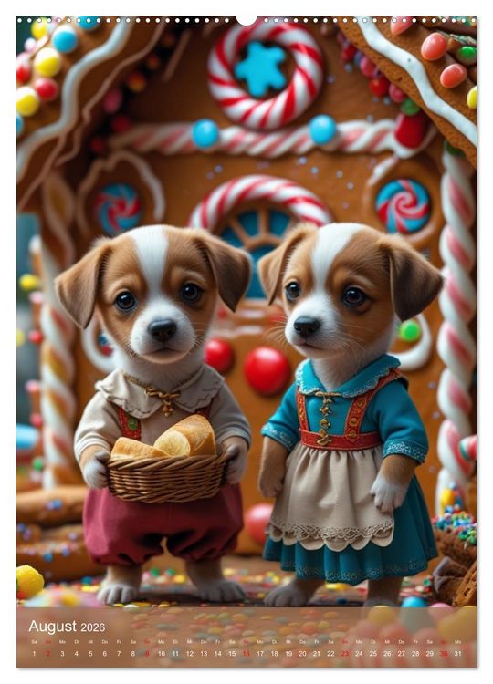 Produktbild: Puppy Tales - M&auml;rchen auf vier Pfoten (hochwertiger Premium Wandkalender 2026 DIN A2 hoch), Kunstdruck in Hochglanz