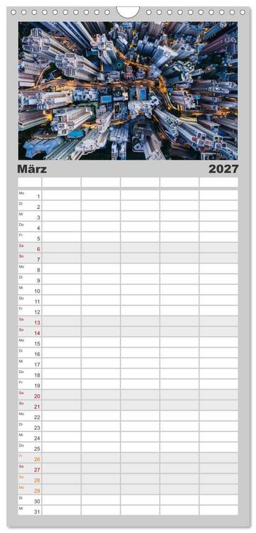 Produktbild: Familienplaner 2027 - Weltst&auml;dte - Iconic world cities mit 5 Spalten (Wandkalender, 21 x 45 cm) CALVENDO