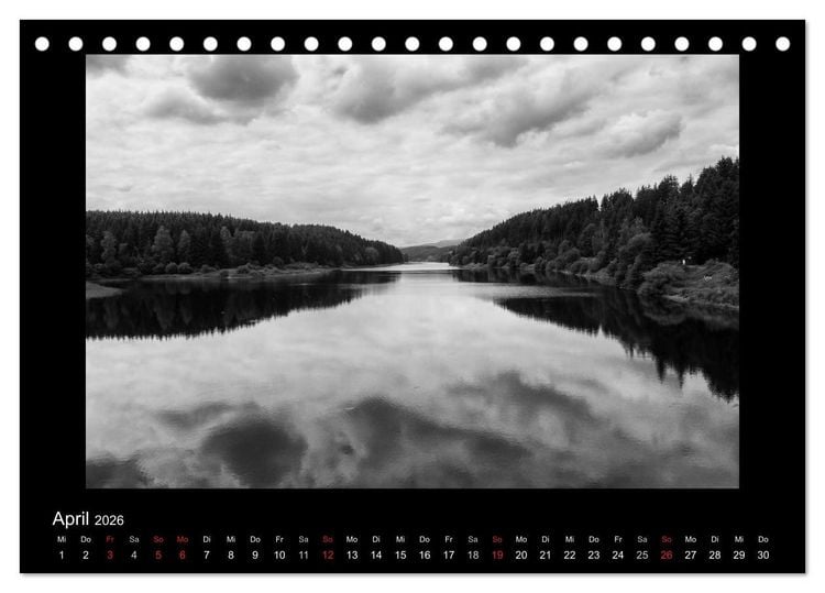 Produktbild: Harz-Bilder in monochrome (Tischkalender 2026 DIN A5 quer), CALVENDO Monatskalender