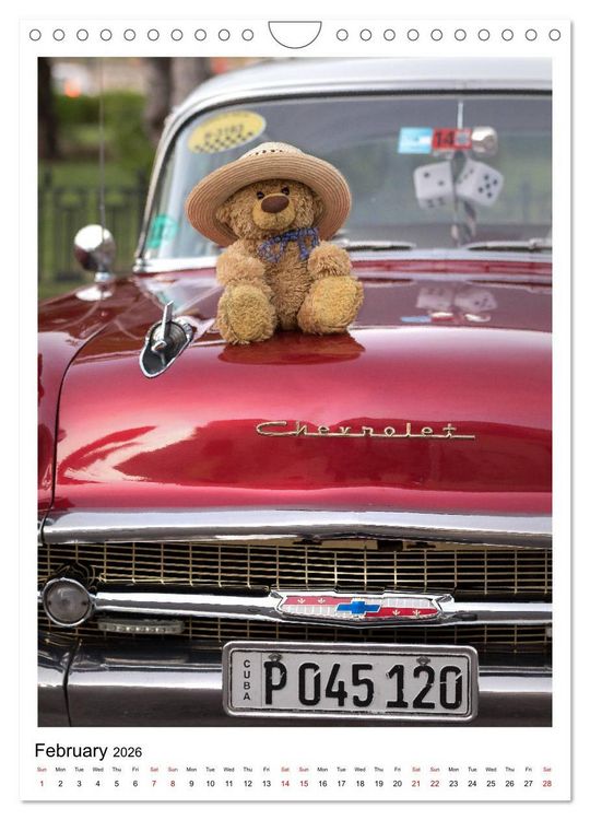 Produktbild: Travelling Teddy Cuba Edition 2026 (Wall Calendar 2026 DIN A4 portrait), CALVENDO 12 Month Wall Calendar
