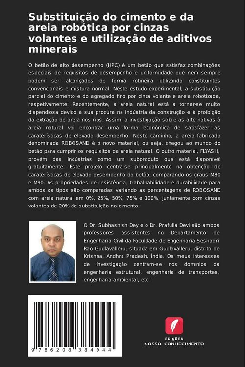 Produktbild: Substitui&ccedil;&atilde;o do cimento e da areia rob&oacute;tica por cinzas volantes e utiliza&ccedil;&atilde;o de aditivos minerais