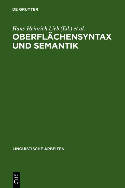 Produktbild: Oberfl&auml;chensyntax und Semantik