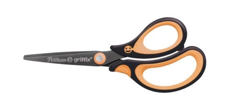 Pelikan Schere griffix® Schulschere spitz für Rechtshänder, NeonBlack