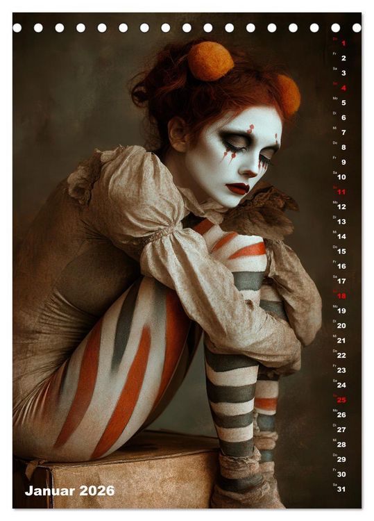 Produktbild: Clowngeschichten - Eine besondere Welt (Tischkalender 2026 DIN A5 hoch), CALVENDO Monatskalender