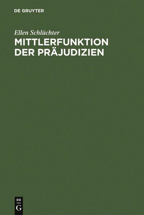Produktbild: Mittlerfunktion der Pr&auml;judizien