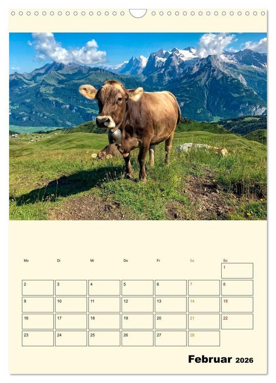 Produktbild: Gl&uuml;ckliche Bergk&uuml;he (Wandkalender 2026 DIN A3 hoch), CALVENDO Monatskalender