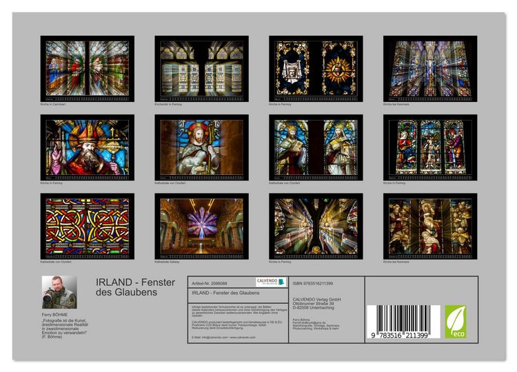 Produktbild: IRLAND - Fenster des Glaubens (Wandkalender 2026 DIN A4 quer), CALVENDO Monatskalender