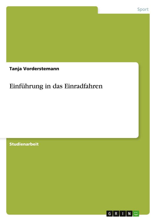 Produktbild: Einf&uuml;hrung in das Einradfahren