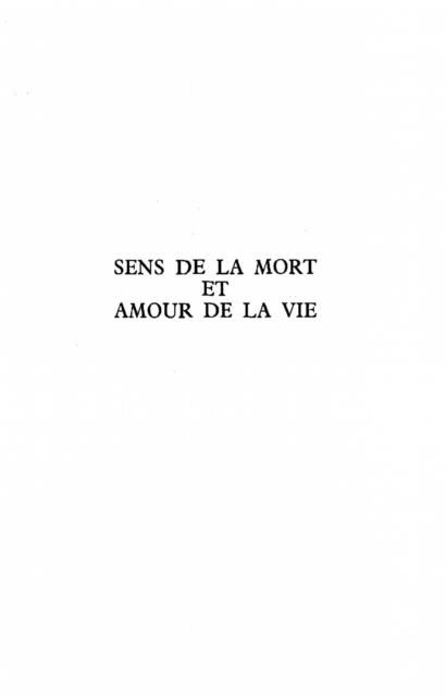 Produktbild: Sens De La Mort Et Amour De Lavie