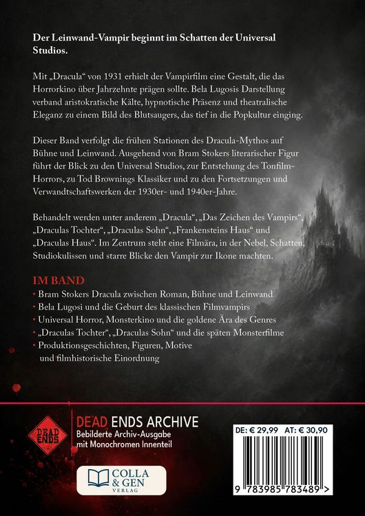 Produktbild: Dracula &ndash; Die fr&uuml;hen Klassiker: Aderlass in Schwarz-Wei&szlig; (Dead Ends Archive)