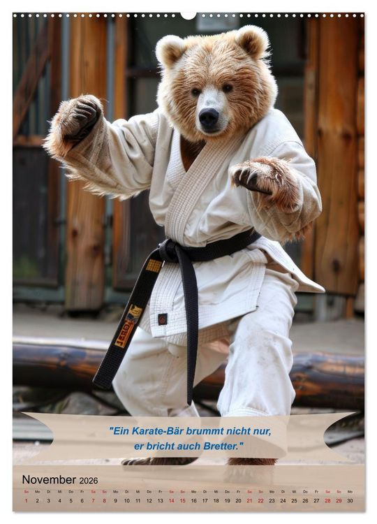 Produktbild: Tierisch lustige Karatek&auml;mpfer (hochwertiger Premium Wandkalender 2026 DIN A2 hoch), Kunstdruck in Hochglanz