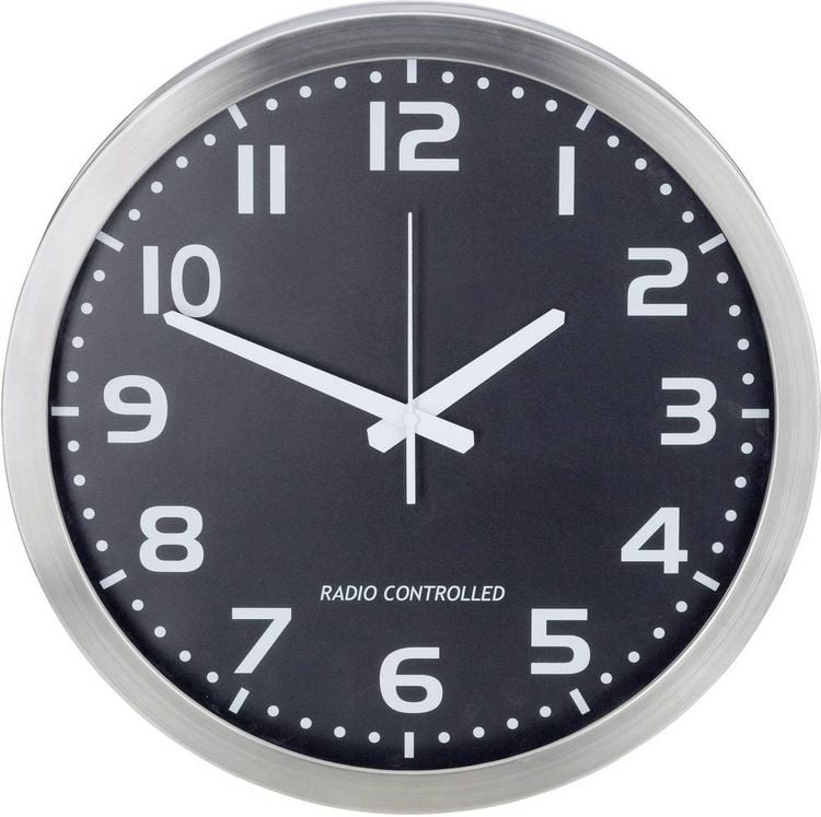 Produktbild: M601508 Funk Wanduhr 40cm Aluminium