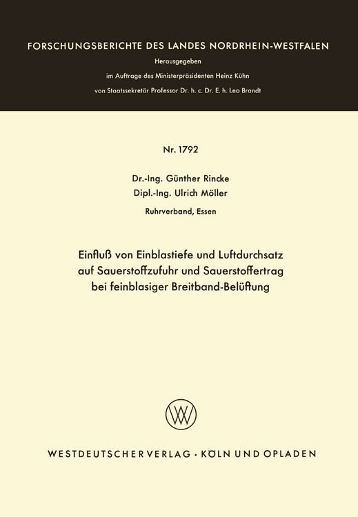 Produktbild: Einflu&szlig; von Einblastiefe und Luftdurchsatz auf Sauerstoffzufuhr und Sauerstoffertrag bei feinblasiger Breitband-Bel&uuml;ftung