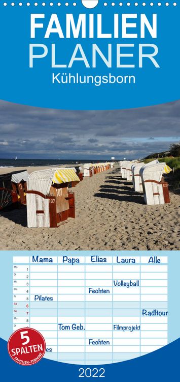 Produktbild: Familienplaner K&uuml;hlungsborn (Wandkalender 2022 , 21 cm x 45 cm, hoch)