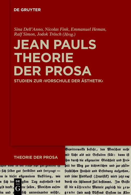 Produktbild: Jean Pauls Theorie der Prosa