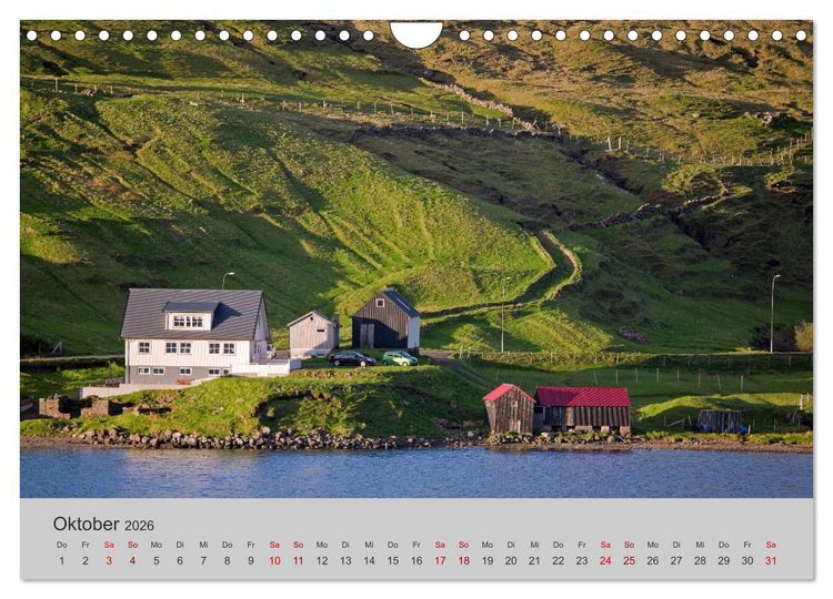 Produktbild: F&auml;r&ouml;er Inseln 2026 (Wandkalender 2026 DIN A4 quer), CALVENDO Monatskalender