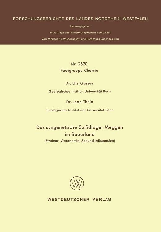 Produktbild: Das syngenetische Sulfidlager Meggen im Sauerland