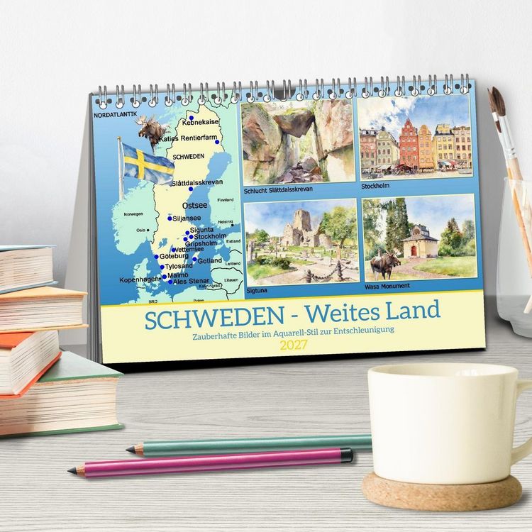Produktbild: Schweden - Weites Land (Tischkalender 2027 DIN A5 quer), CALVENDO Monatskalender