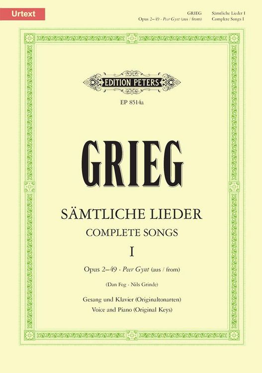 Produktbild: Grieg, E: Complete Songs -- Opp. 2-49 and from Peer Gynt