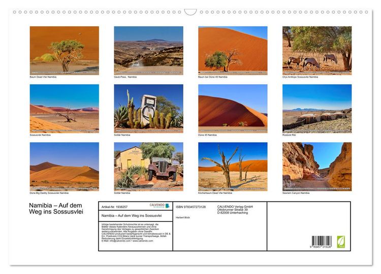 Produktbild: Namibia &ndash; Auf dem Weg ins Sossusvlei (Wandkalender 2026 DIN A2 quer), CALVENDO Monatskalender