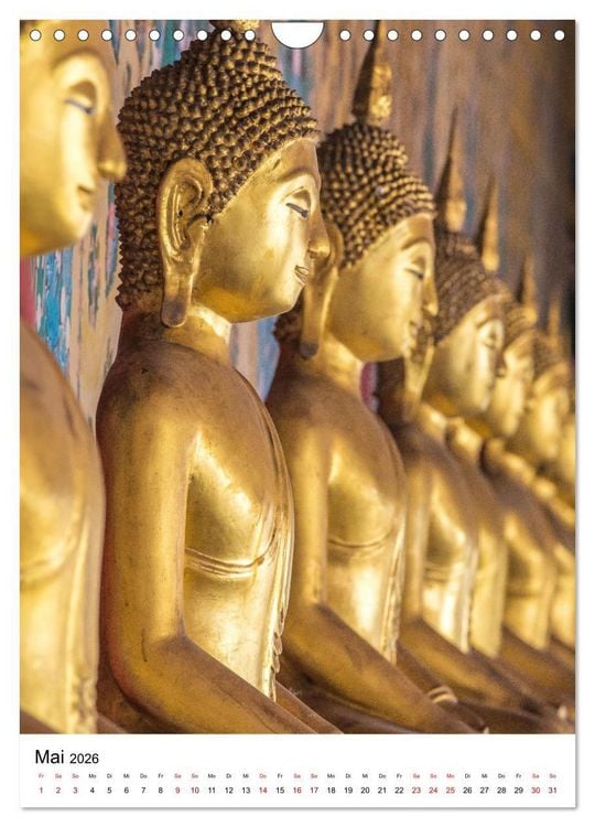 Produktbild: Buddhas im Gl&uuml;ck (Wandkalender 2026 DIN A4 hoch), CALVENDO Monatskalender