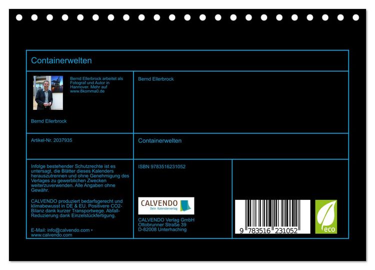 Produktbild: Containerwelten (Tischkalender 2026 DIN A5 quer), CALVENDO Monatskalender