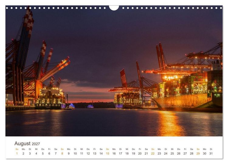 Produktbild: Hamburgs Hafenlichter (Wandkalender 2027 DIN A3 quer), CALVENDO Monatskalender