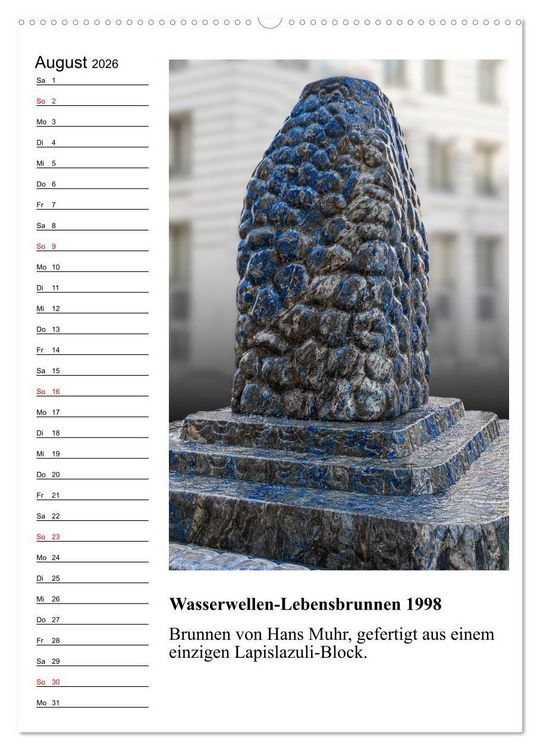 Produktbild: Brunnenkunst in Wien (hochwertiger Premium Wandkalender 2026 DIN A2 hoch), Kunstdruck in Hochglanz