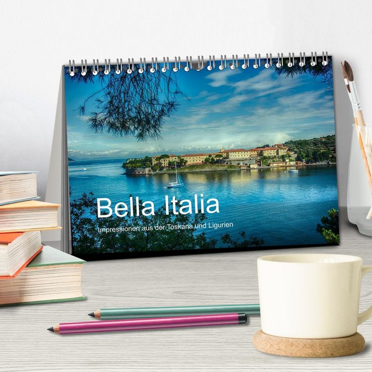 Produktbild: Bella Italia &ndash; Impressionen aus der Toskana und Ligurien (Tischkalender 2026 DIN A5 quer), CALVENDO Monatskalender