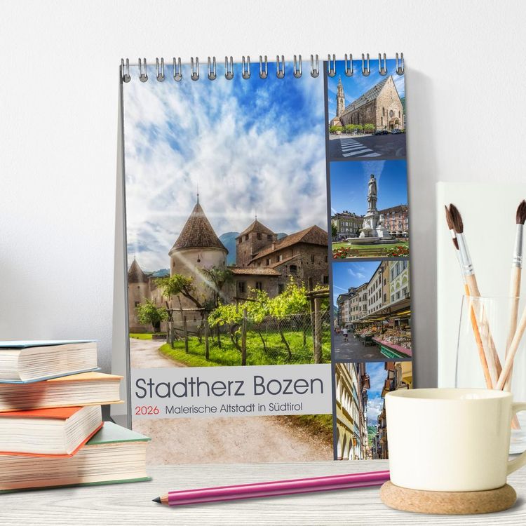 Produktbild: Stadtherz BOZEN (Tischkalender 2026 DIN A5 hoch), CALVENDO Monatskalender