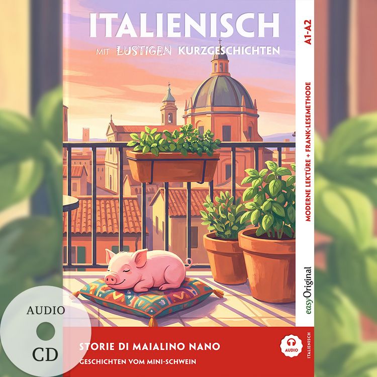 Produktbild: Storie di Maialino Nano A1-A2 - Italienisch lernen mit lustigen Kurzgeschichten (+ Audio-CD)