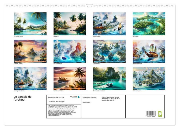 Produktbild: Le paradis de l'archipel (Calendrier mural 2026 DIN A2 vertical), CALVENDO calendrier mensuel