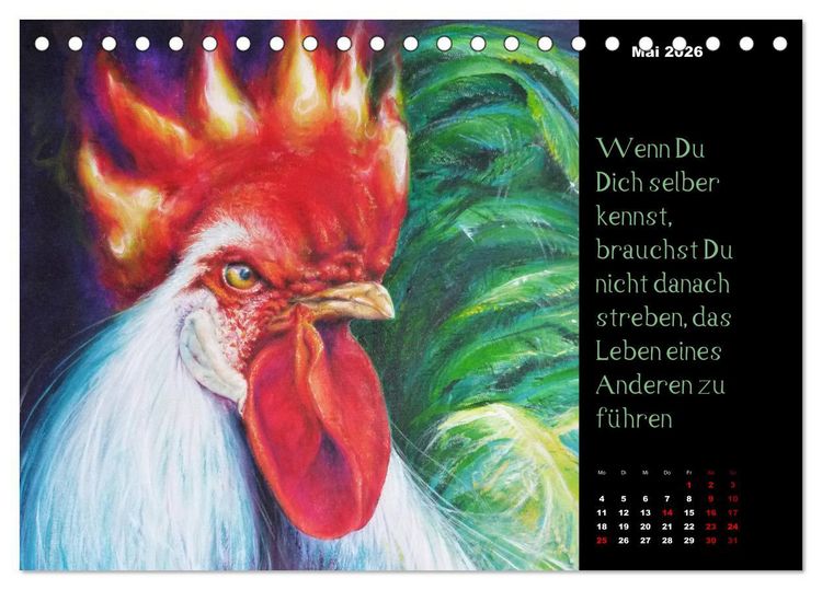 Produktbild: Die Botschaft der Krafttiere (Tischkalender 2026 DIN A5 quer), CALVENDO Monatskalender