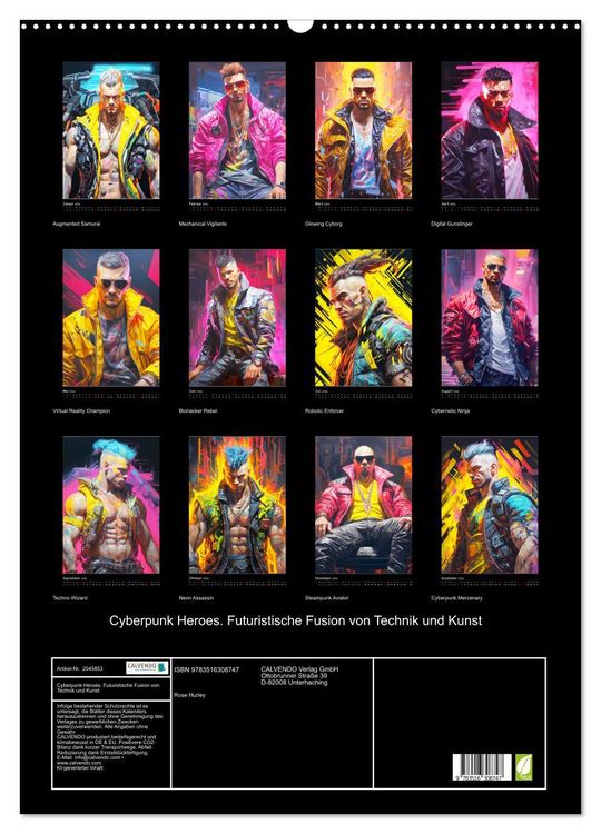 Produktbild: Cyberpunk Heroes. Futuristische Fusion von Technik und Kunst (Wandkalender 2026 DIN A2 hoch), CALVENDO Monatskalender