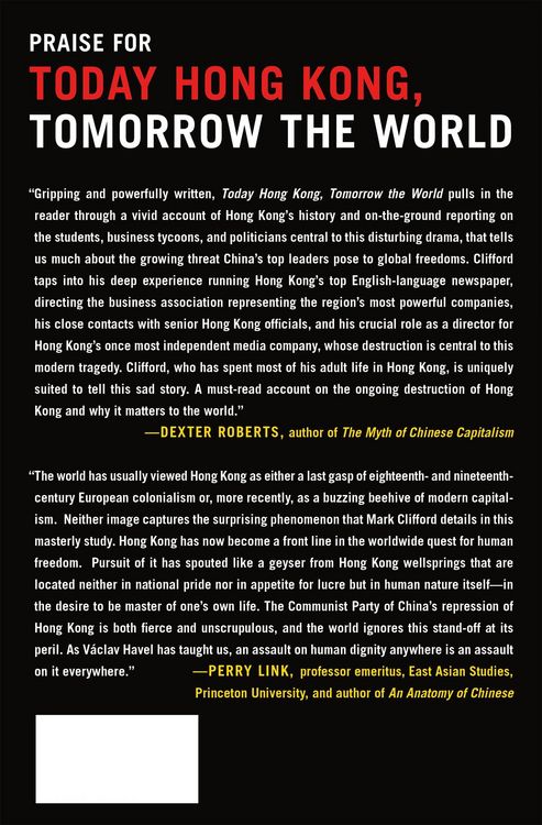 Produktbild: Clifford, M: Today Hong Kong, Tomorrow the World