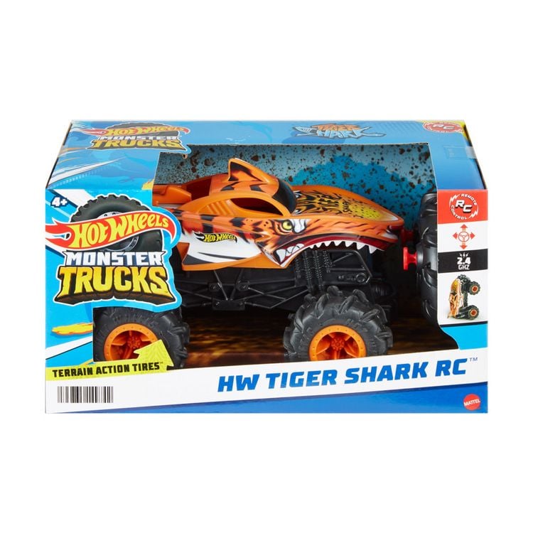 Produktbild: Hot Wheels RC Monster Trucks HW Tigerhai RC im Maßstab 1:24, ferngesteuerter Spielzeugtruck