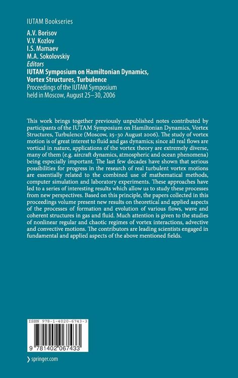 Produktbild: IUTAM Symposium on Hamiltonian Dynamics, Vortex Structures, Turbulence