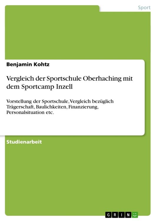 Produktbild: Vergleich der Sportschule Oberhaching mit dem Sportcamp Inzell