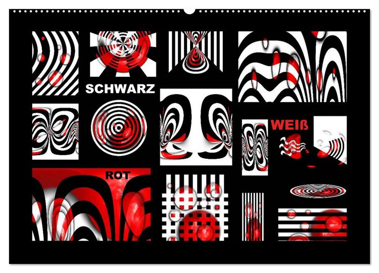 Produktbild: SCHWARZ, WEI&szlig;, ROT (Wandkalender 2026 DIN A2 quer), CALVENDO Monatskalender