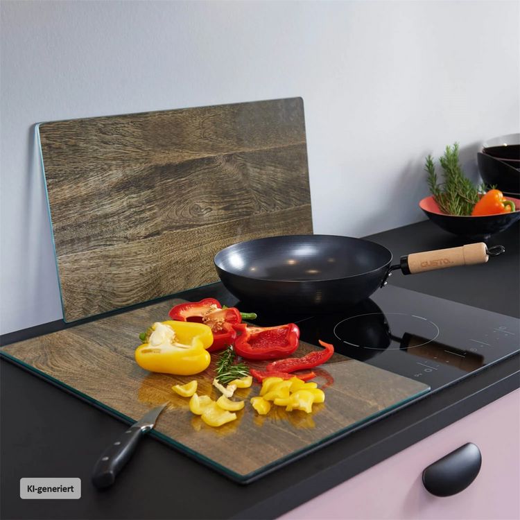 Produktbild: Leonardo Herdabdeckplatten 2er-Set Cucina Holzoptik Leonardo