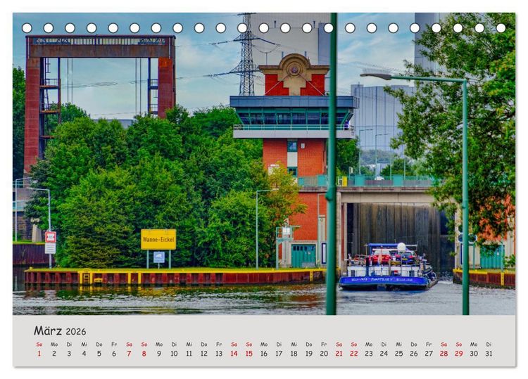 Produktbild: Herne: Stadt an Emscher und Kanal (Tischkalender 2026 DIN A5 quer), CALVENDO Monatskalender